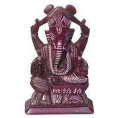 Bild von Ganesha Statue Speckstein lila 11x17cm