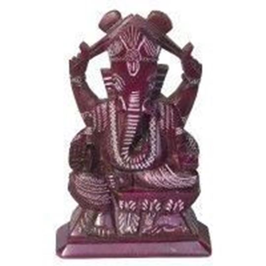 Image sur Ganesha Statue Speckstein lila 11x17cm