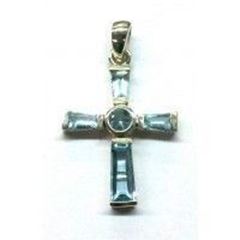 Immagine di Anhänger Kreuz mit 5 Zirkonia Silber 925 2,8g