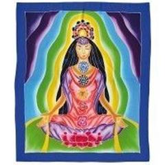 Bild von Wandbehang Chakra-Yogini Rayon blau 90x110cm