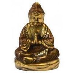 Image de Japan Buddha betend Messing antik 8x11cm