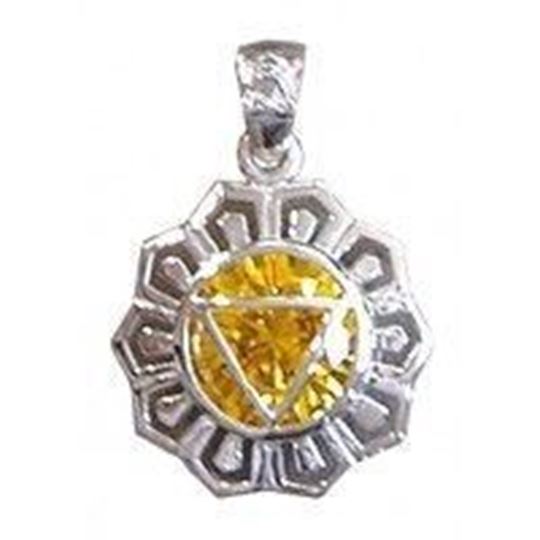 Bild von Anhänger Manipuram Chakra Zirkon Silber 925 4,8g