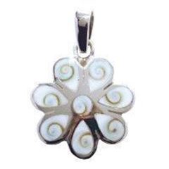 Bild von Anhänger Shivas Auge Blume 2cm Silber 925