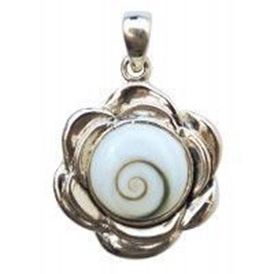 Bild von Anhänger Shiva Auge im Lotus 2,5cm Silber 925 7,1g
