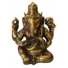 Bild von Ganesha Messing antik 9x12cm