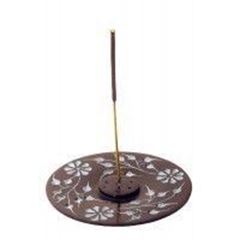 Image de Räucherstäbchenhalter Blume Black Stone graviert 10cm