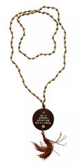 Bild von Mala Gayathri Mantra Glasperlen goldfarben mit gelaserter Muschelscheibe 45cm