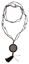 Picture of Mala Flower of Life Glasperlen schwarz mit gelaserter Muschelscheibe 46cm