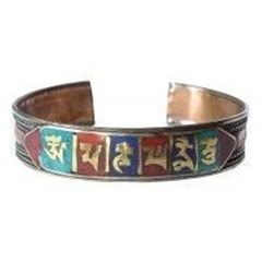 Bild von Armreif Om Mani Padme Hum Kupfer bunt 6cm
