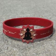 Bild von Mindlet Armband Buddha Silikon rotbraun
