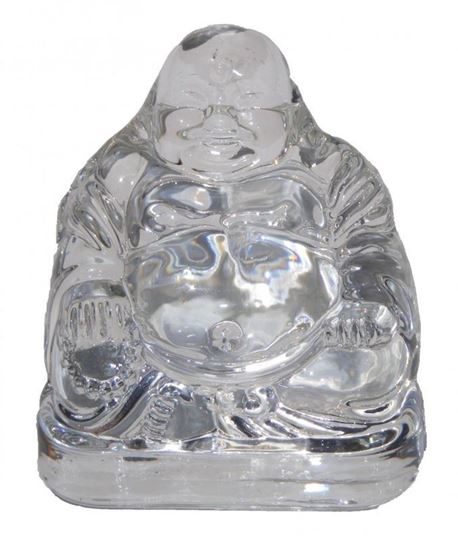 Image sur Lachender Buddha Glas 6,5x8cm