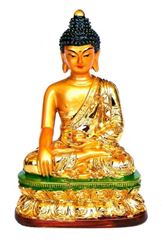 Immagine di Gautama Buddha Resin goldglänzend 3x6cm