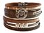 Bild von Armband Om Kunstleder braun, Metall silberfarben mit Magnetverschluss, 19x4cm