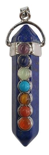 Immagine di Edelstein Anhänger Lapislazuli mit Chakrasteinen 5cm