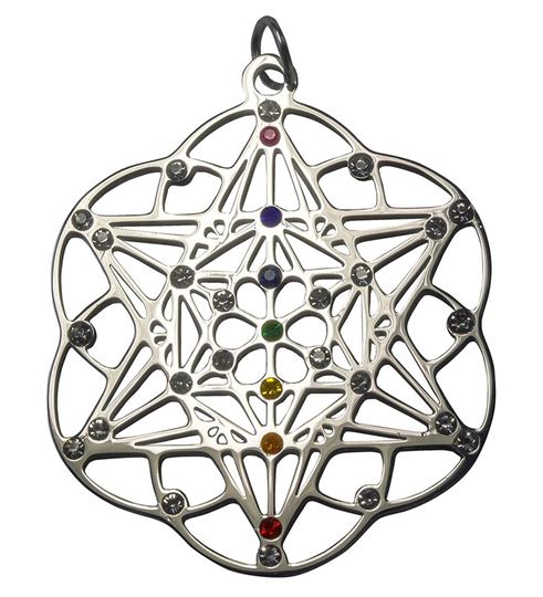 Immagine di Anhänger Tetrastern mit 31 Zirkonia aus Edelstahl, 3cm