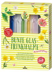 Picture of Blatt & Blüte Bunte Glas-Trinkhalme 6er Set, VE-4