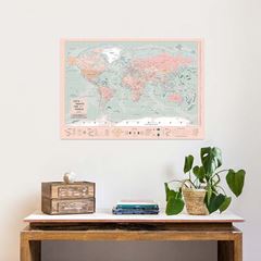 Image de Miss Wood Poster Map - World - 100 x 70 Coral Reef