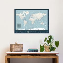 Image de Miss Wood Poster Map - World - 100 x 70 Blue Moon