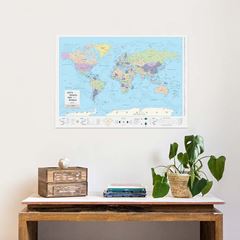 Bild von Miss Wood Poster Map - World - 100 x 70 Sky Blue