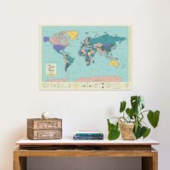 Bild von Miss Wood Poster Map - World - 100 x 70 Aquarius