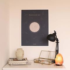 Picture of Miss Wood  Constellation Map - L Moon - White Frame