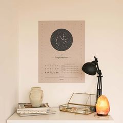 Image de Miss Wood Woody Zodiac Map - L Sagittarius - Neptune - No Frame