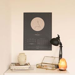 Picture of Miss Wood Woody Zodiac Map - L Pisces - Moon - No Frame