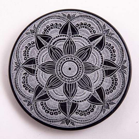 Image sur Räucherstäbchenhalter aus Speckstein Mandala, klein