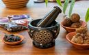 Immagine di Mörser mit Blume des Lebens aus Speckstein