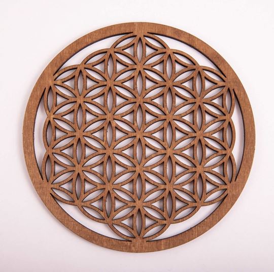 Image sur Blume des Lebens aus Holz in dunkelbraun, 14.4 cm