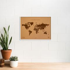 Image de Woody Map L - Brown - White Frame