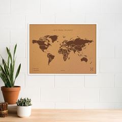 Picture of Woody Map XL - Brown - White Frame
