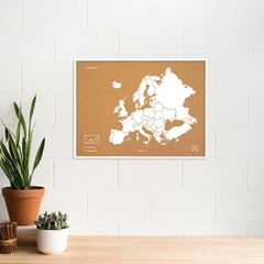 Image de Woody Map - Europe - XL - White - Frame White