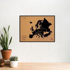 Bild von Woody Map - Europe - XL - Black - Frame Black