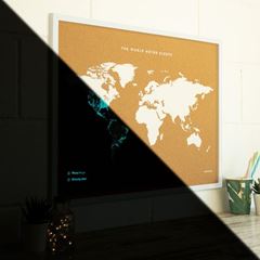 Picture of Woody Map Fluor Edition - L - White Frame
