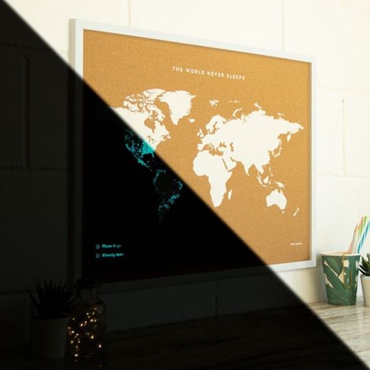 Bild von Woody Map Fluor Edition - L - White Frame