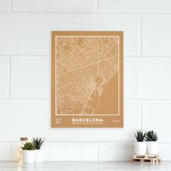 Picture of Woody Map Ciudades - Barcelona - L - White