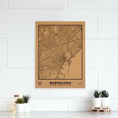 Picture of Woody Map Ciudades - Barcelona - L- Black