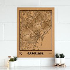 Image de Woody Map Ciudades - Barcelona - XL - Black