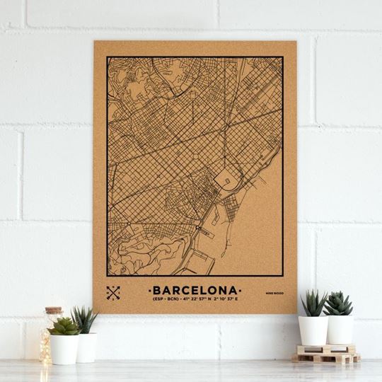 Image sur Woody Map Ciudades - Barcelona - XL - Black
