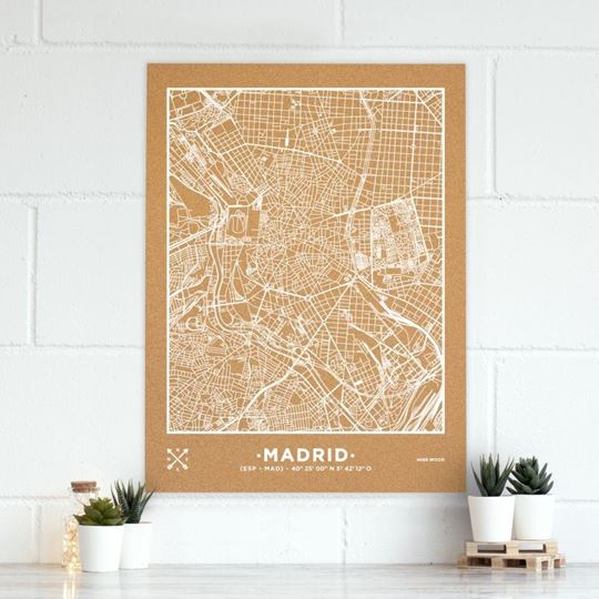 Image sur Woody Map Ciudades - Madrid - XL - White