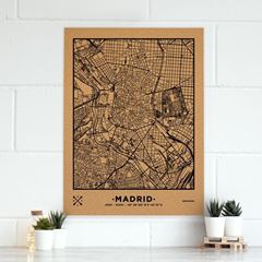 Image de Woody Map Ciudades - Madrid - XL- Black
