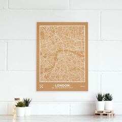 Picture of Woody Map Ciudades - Londres - L- White