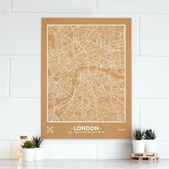 Picture of Woody Map Ciudades - Londres - XL- White