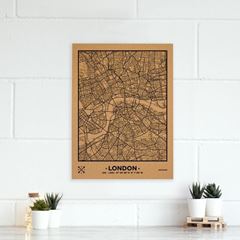 Picture of Woody Map Ciudades - Londres - L- Black