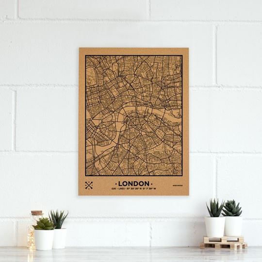 Image sur Woody Map Ciudades - Londres - L- Black