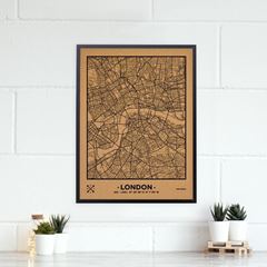 Picture of Woody Map Ciudades - Londres - L- Black - Black Frame