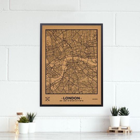 Image sur Woody Map Ciudades - Londres - L- Black - Black Frame