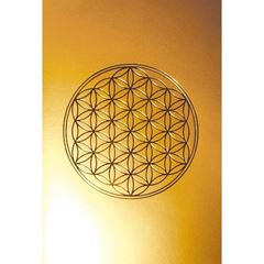 Immagine di Klappkarte Blume des Lebens mattgold/gold 12 cm x17 cm