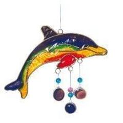 Bild von Suncatcher Delphin Fiberglas bunt 15cm